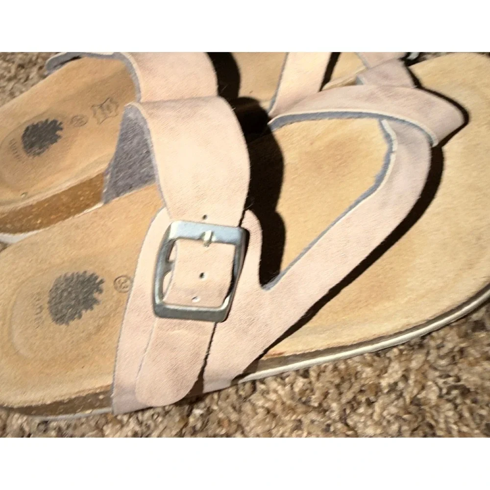 Eastland Shauna- Girls Cork Sole Leather Pinkish Sandals Size 2